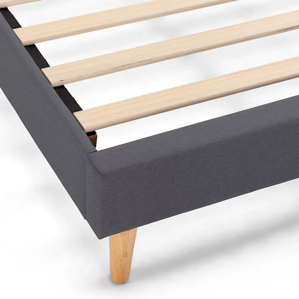 Vs Venta-Stock Sommier tapissier Aura + tête de lit 140x190 cm Gris Foncé, hauteur 30 cm* Sommier