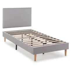 Vs Venta-Stock Sommier tapissier Aura + tête de lit 90x190 cm, Gris clair, hauteur 30 cm* Sommier