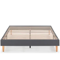 Vs Venta-Stock Sommier tapissier Aura + tête de lit 140x200 cm Gris Foncé, hauteur 30 cm* Sommier