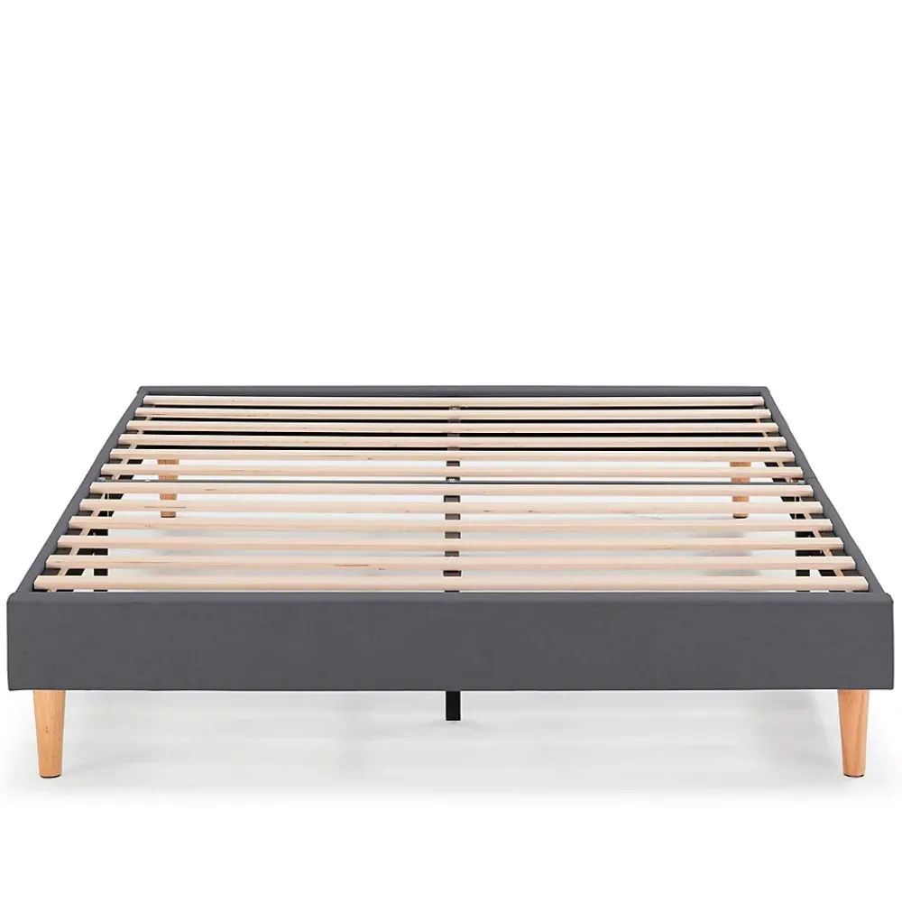 Vs Venta-Stock Sommier tapissier Aura + tête de lit 140x200 cm Gris Foncé, hauteur 30 cm* Sommier