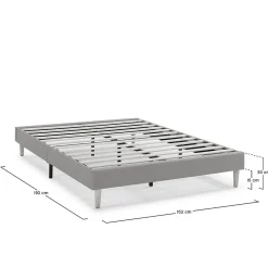 Sommier tapissier Aura 150x190 cm Gris clair, Hauteur 30 cm><noscript><img data-lazyloaded=
