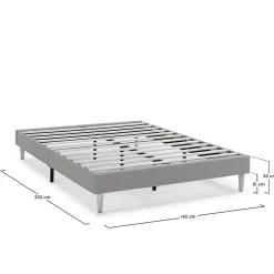 Sommier tapissier Aura 140x200 cm Beige, Hauteur 30 cm><noscript><img width=
