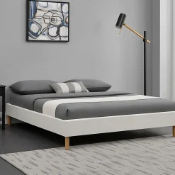 Sommier tapissier blanc - 160x200 cm - compatible avec matelas 160x200 - solide et confortable - montage rapide et facile><noscript><img width=