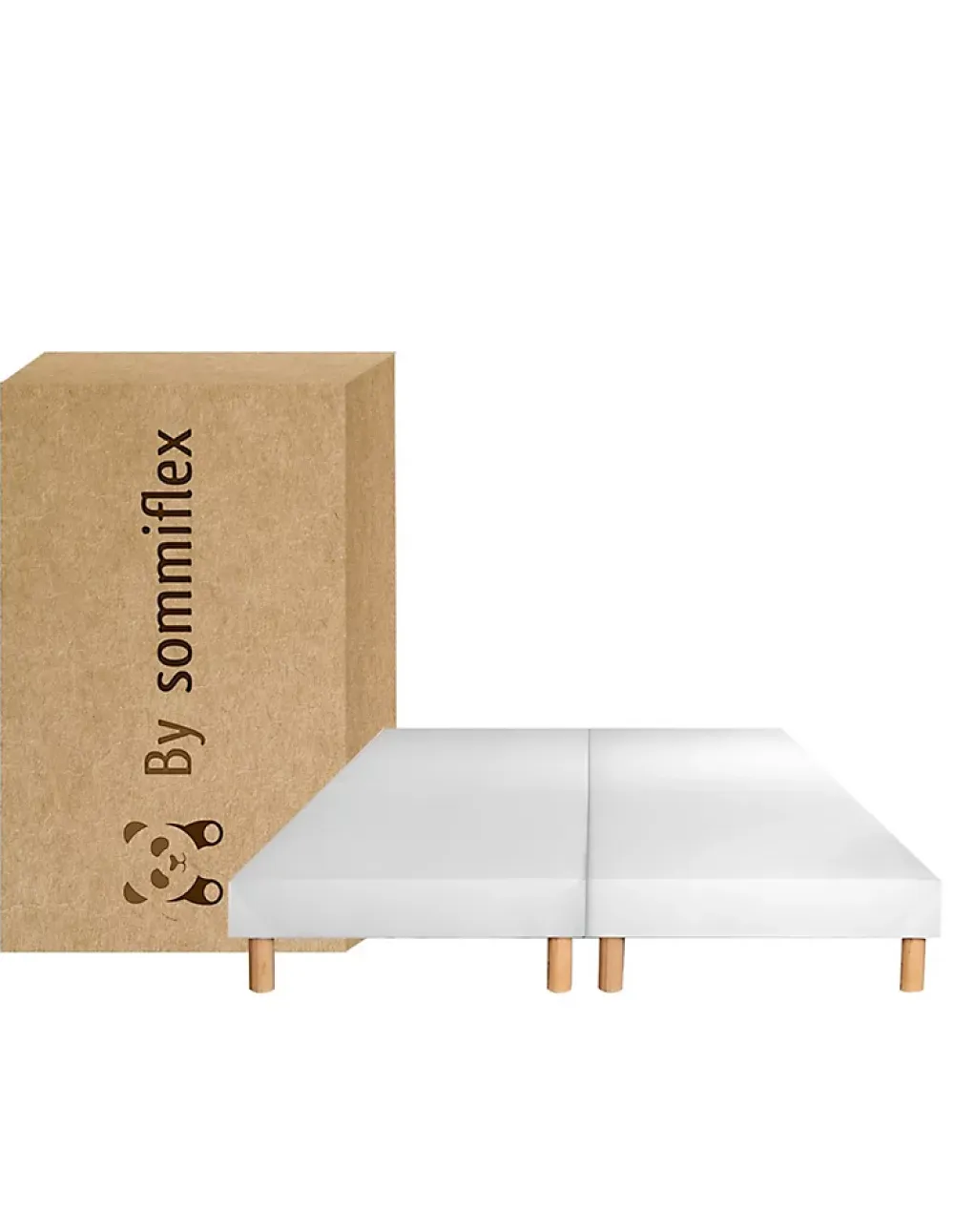 By Sommiflex. SOMMIER TAPISSIER BLANC 100x200x2 (200x200) FABRICATION FRANÇAISE ARTISANALE PIEDS OFFERTS HAUTEUR avec PIEDS 27 cm* Sommier
