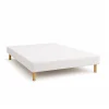 SOMMIER TAPISSIER BLANC 130x200 cm FABRICATION FRANÇAISE ARTISANALE PIEDS OFFERTS HAUTEUR avec PIEDS 27 cm>By Sommiflex. Online