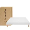By Sommiflex. SOMMIER TAPISSIER BLANC 90x200 cm FABRICATION FRANÇAISE ARTISANALE PIEDS OFFERTS HAUTEUR avec PIEDS 27 cm* Sommier
