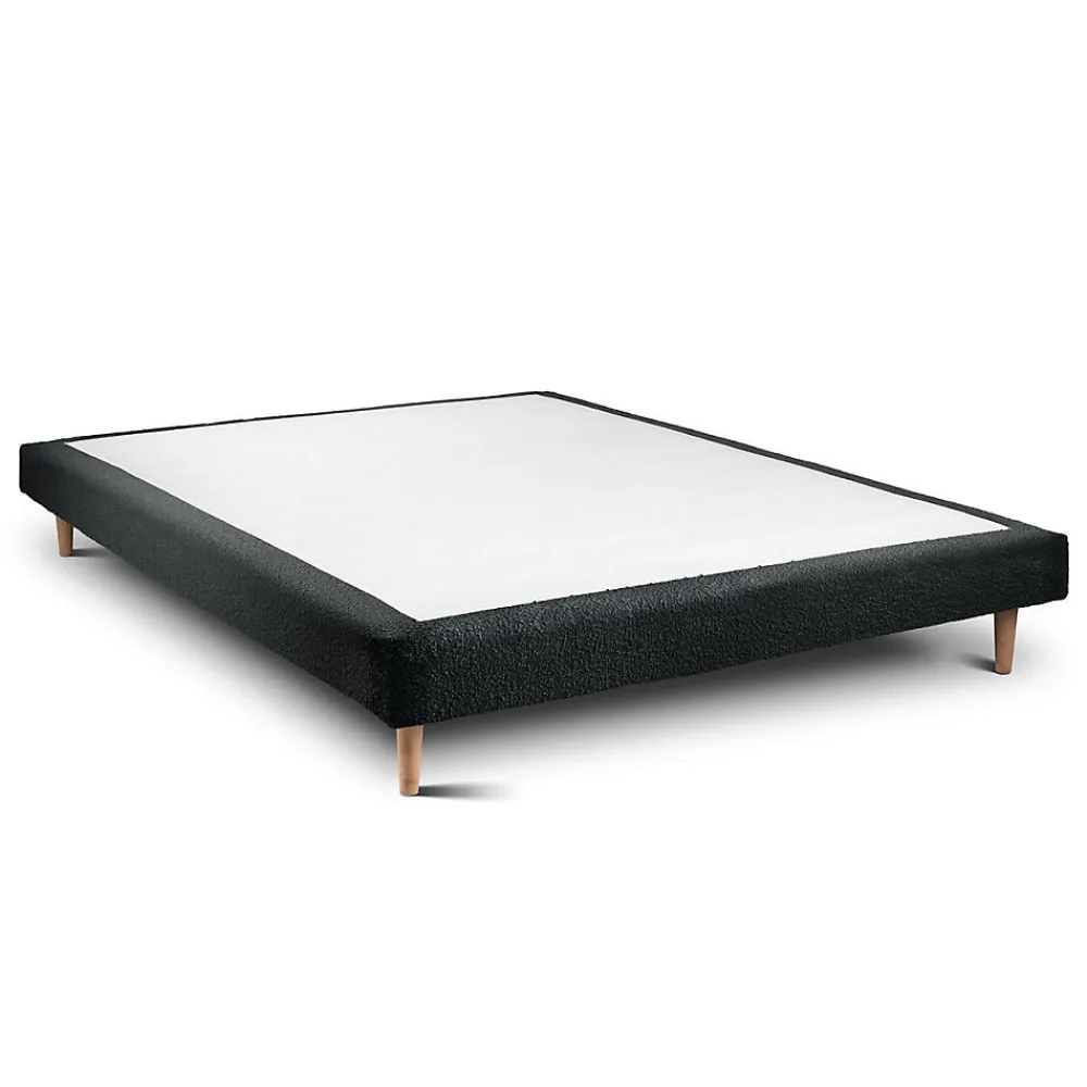 Sommeil De Plomb Sommier Tapissier Bouclette Noir 135x190 H29cm* Sommier
