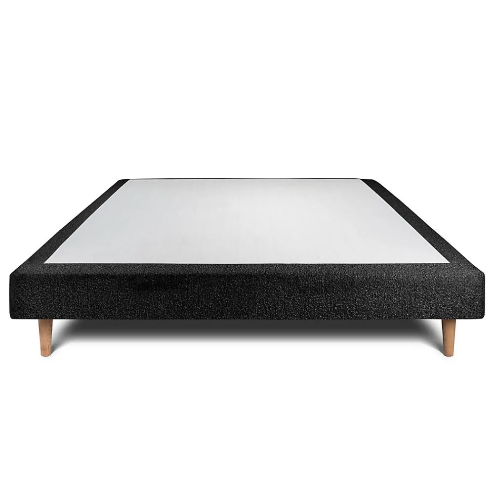 Sommeil De Plomb Sommier Tapissier Bouclette Noir 135x190 H29cm* Sommier