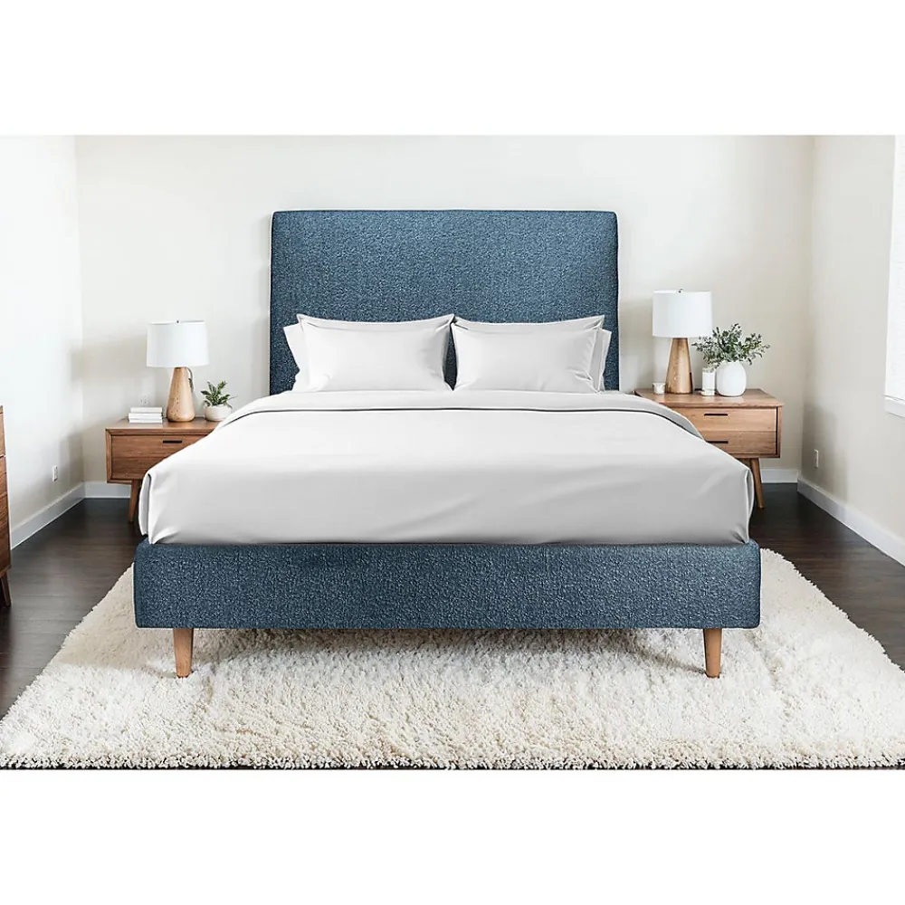 Sommeil De Plomb Sommier Tapissier Bouclette Bleu 135x190 H35cm* Sommier