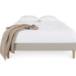 Idimex Sommier tapissier BREST 160 x 200 cm revêtement tissu - Beige* Sommier