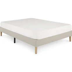 Idimex Sommier tapissier BREST 160 x 200 cm revêtement tissu - Beige* Sommier