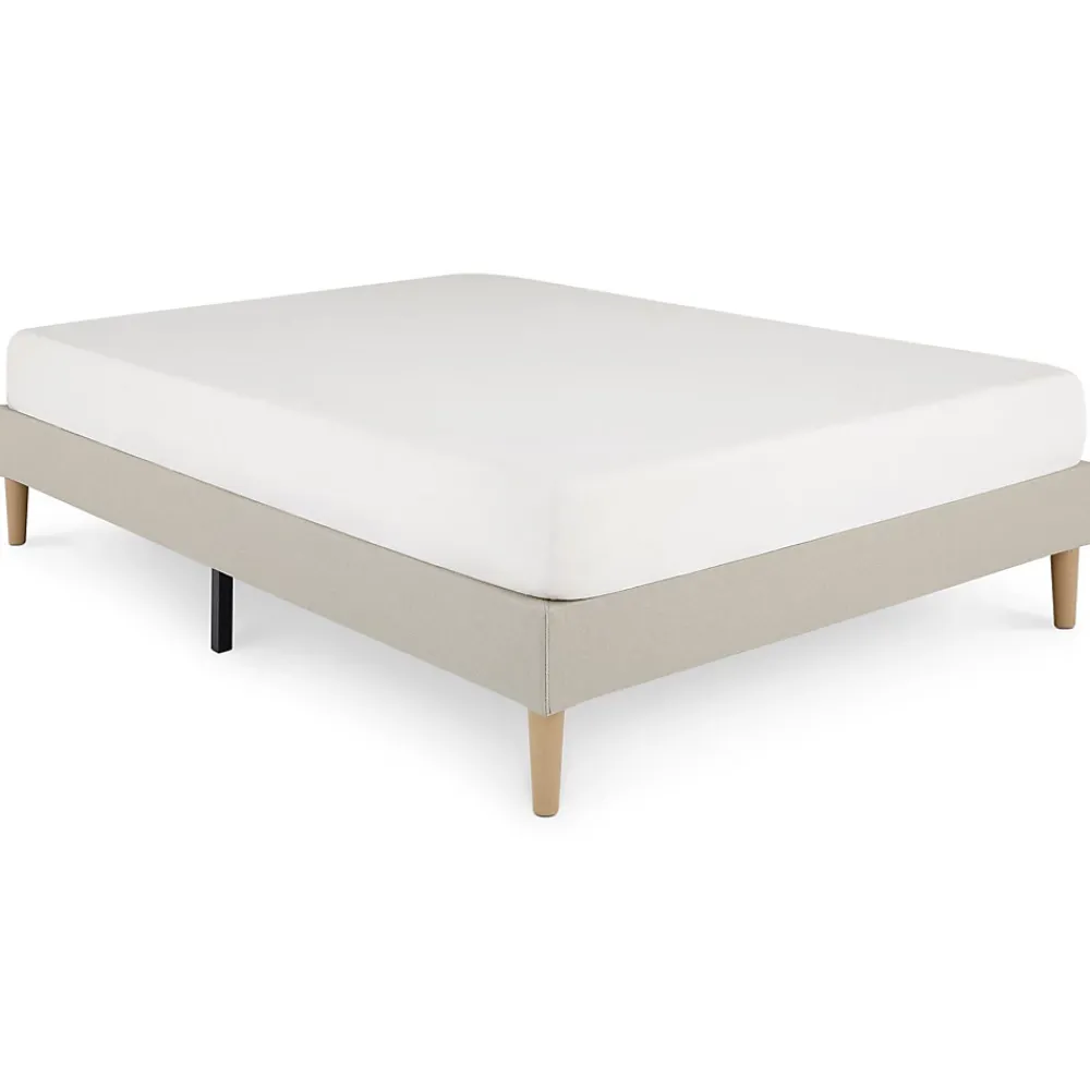 Idimex Sommier tapissier BREST 160 x 200 cm revêtement tissu - Beige* Sommier