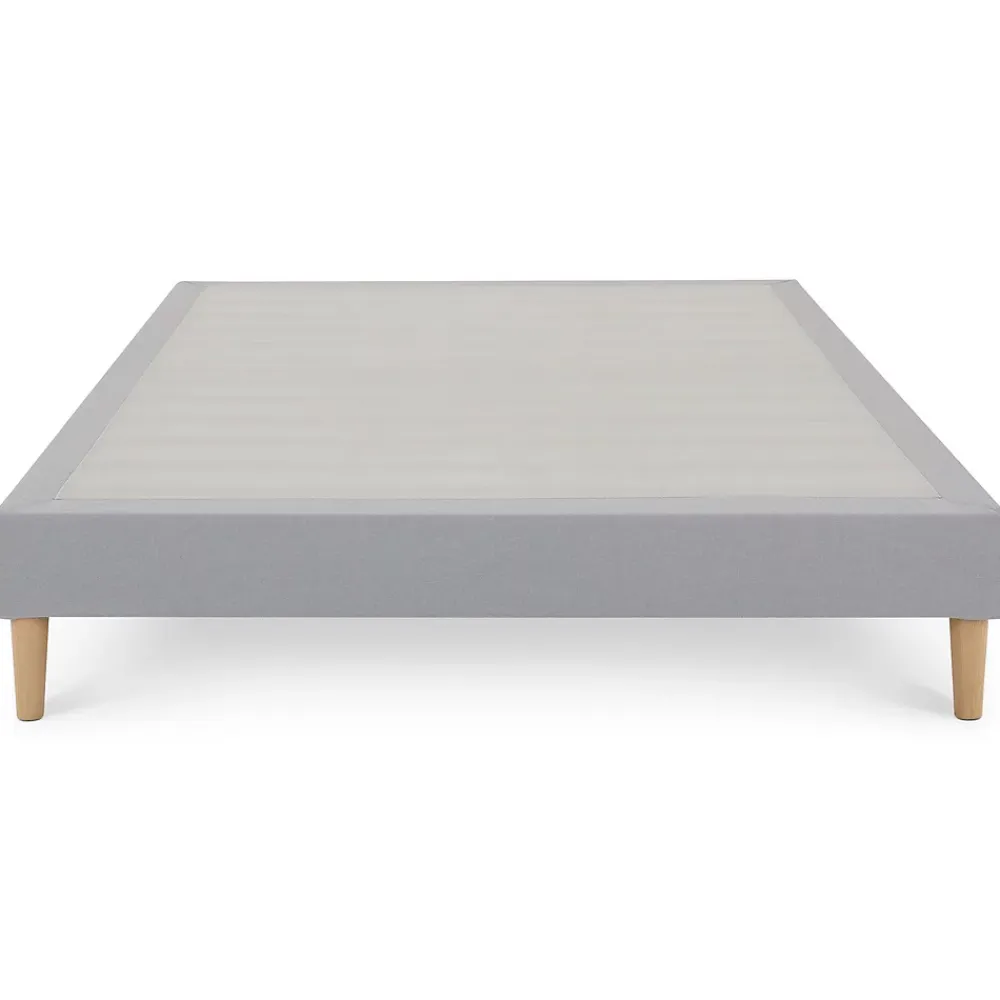 Idimex Sommier tapissier BREST 160 x 200 cm revêtement tissu - Gris* Sommier