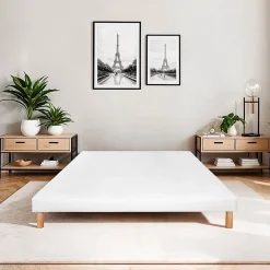 Bellecour Sommier tapissier Capucine 140x190 cm Epaisseur 13 cm Blanc (pieds non inclus)* Sommier