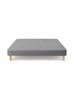 SOMMIER TAPISSIER GRIS 160x200 cm FABRICATION FRANÇAISE ARTISANALE PIEDS OFFERTS HAUTEUR avec PIEDS 27 cm>By Sommiflex. Best