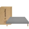 By Sommiflex. SOMMIER TAPISSIER GRIS 130x200 cm FABRICATION FRANÇAISE ARTISANALE PIEDS OFFERTS HAUTEUR avec PIEDS 27 cm* Sommier