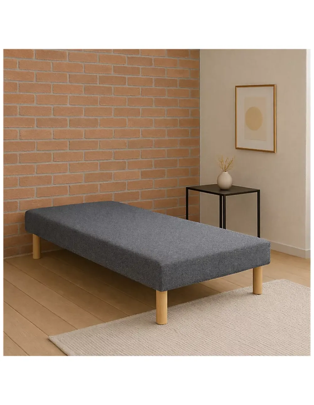 By Sommiflex. SOMMIER TAPISSIER GRIS 90x200 cm FABRICATION FRANÇAISE ARTISANALE PIEDS OFFERTS HAUTEUR avec PIEDS 27 cm* Sommier