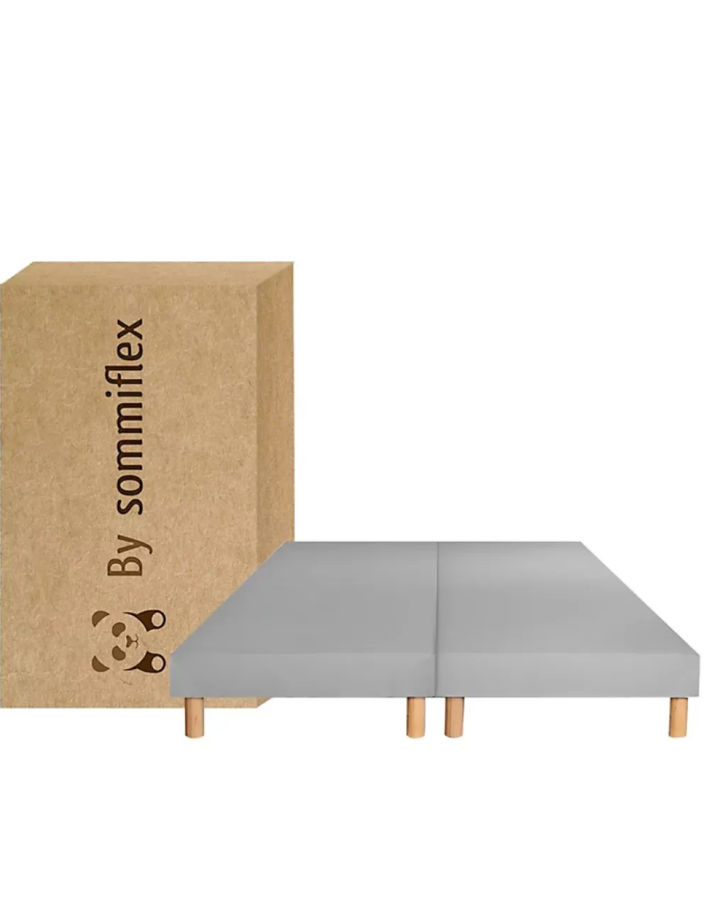 By Sommiflex. SOMMIER TAPISSIER GRIS 80x200x2 cm (160x200) FABRICATION FRANÇAISE ARTISANALE PIEDS OFFERTS HAUTEUR avec PIEDS 27 cm* Sommier