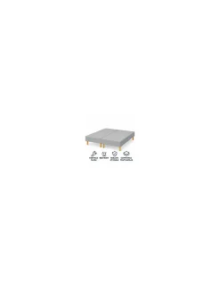 SOMMIER TAPISSIER GRIS 80x200x2 (160x200) FABRICATION FRANÇAISE ARTISANALE PIEDS OFFERTS HAUTEUR avec PIEDS 27 cm><noscript><img width=