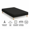 SOMMIER TAPISSIER NOIR 140x190 cm FABRICATION FRANÇAISE ARTISANALE PIEDS OFFERTS HAUTEUR avec PIEDS 27 cm>By Sommiflex. Hot