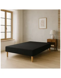SOMMIER TAPISSIER NOIR 140x190 cm FABRICATION FRANÇAISE ARTISANALE PIEDS OFFERTS HAUTEUR avec PIEDS 27 cm>By Sommiflex. Hot