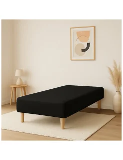 SOMMIER TAPISSIER NOIR 90x190 cm FABRICATION FRANÇAISE ARTISANALE PIEDS OFFERTS HAUTEUR avec PIEDS 27 cm>By Sommiflex. Discount