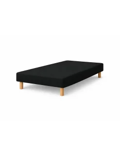 SOMMIER TAPISSIER NOIR 90x190 cm FABRICATION FRANÇAISE ARTISANALE PIEDS OFFERTS HAUTEUR avec PIEDS 27 cm><noscript><img width=