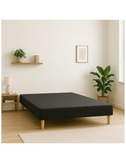 By Sommiflex. SOMMIER TAPISSIER NOIR 160x200 cm FABRICATION FRANÇAISE ARTISANALE PIEDS OFFERTS HAUTEUR avec PIEDS 27 cm* Sommier