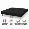 SOMMIER TAPISSIER NOIR 80x200x2 (160x200) FABRICATION FRANÇAISE ARTISANALE PIEDS OFFERTS HAUTEUR avec PIEDS 27 cm>By Sommiflex. Clearance