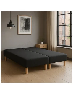 SOMMIER TAPISSIER NOIR 90x200x2 (180x200) FABRICATION FRANÇAISE ARTISANALE PIEDS OFFERTS HAUTEUR avec PIEDS 27 cm>By Sommiflex. Discount