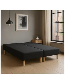 By Sommiflex. SOMMIER TAPISSIER NOIR 100x200x2 (200x200) FABRICATION FRANÇAISE ARTISANALE PIEDS OFFERTS HAUTEUR avec PIEDS 27 cm* Sommier