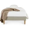 Idimex Sommier tapissier PAIMPOL 90 x 190 cm revêtement tissu - Beige* Sommier
