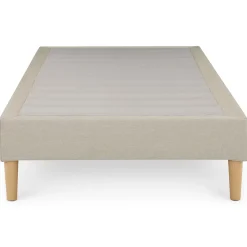 Idimex Sommier tapissier PAIMPOL 90 x 190 cm revêtement tissu - Beige* Sommier