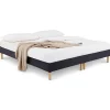 Sommier tapissier RENNES 180 x 200 cm revêtement tissu - Noir>Idimex