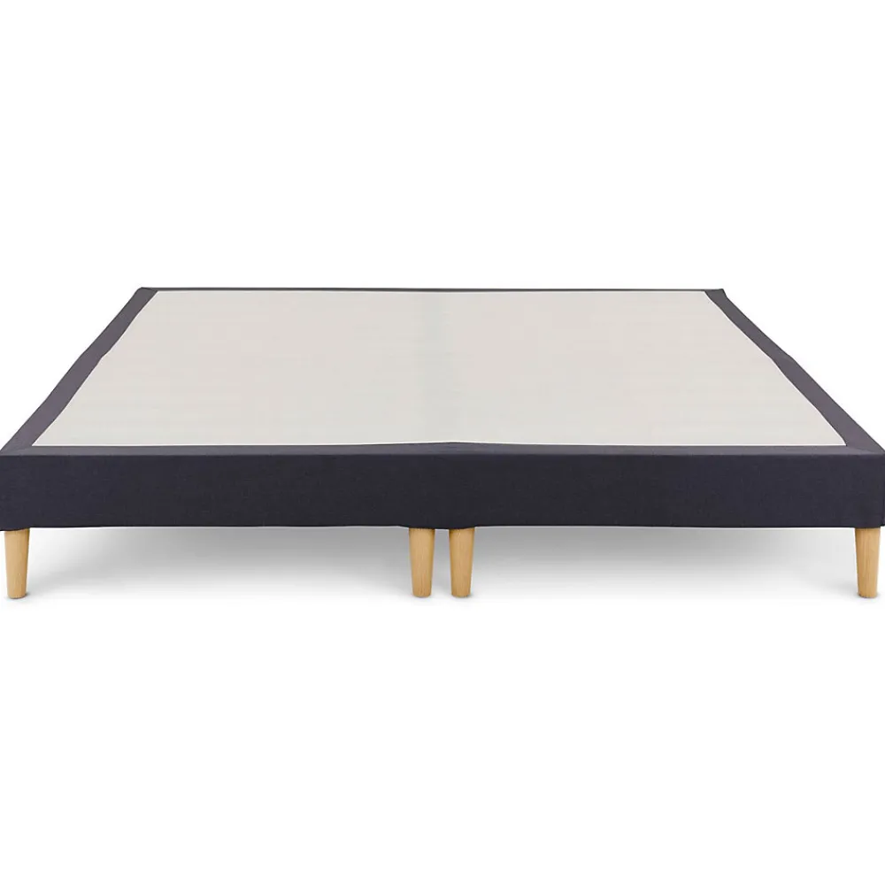 Sommier tapissier RENNES 180 x 200 cm revêtement tissu - Noir>Idimex