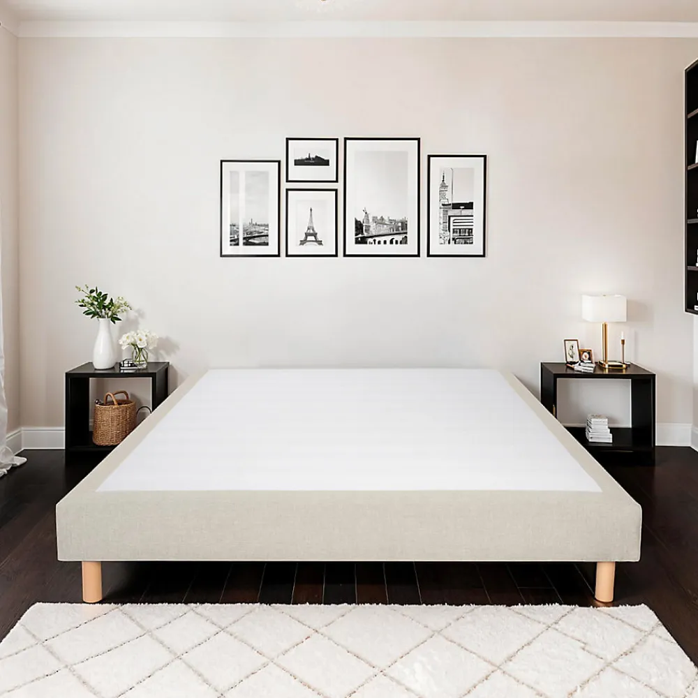 Sommier tapissier Sisal 160x200 cm Epaisseur 18 cm Beige (pieds inclus)>Bellecour Discount