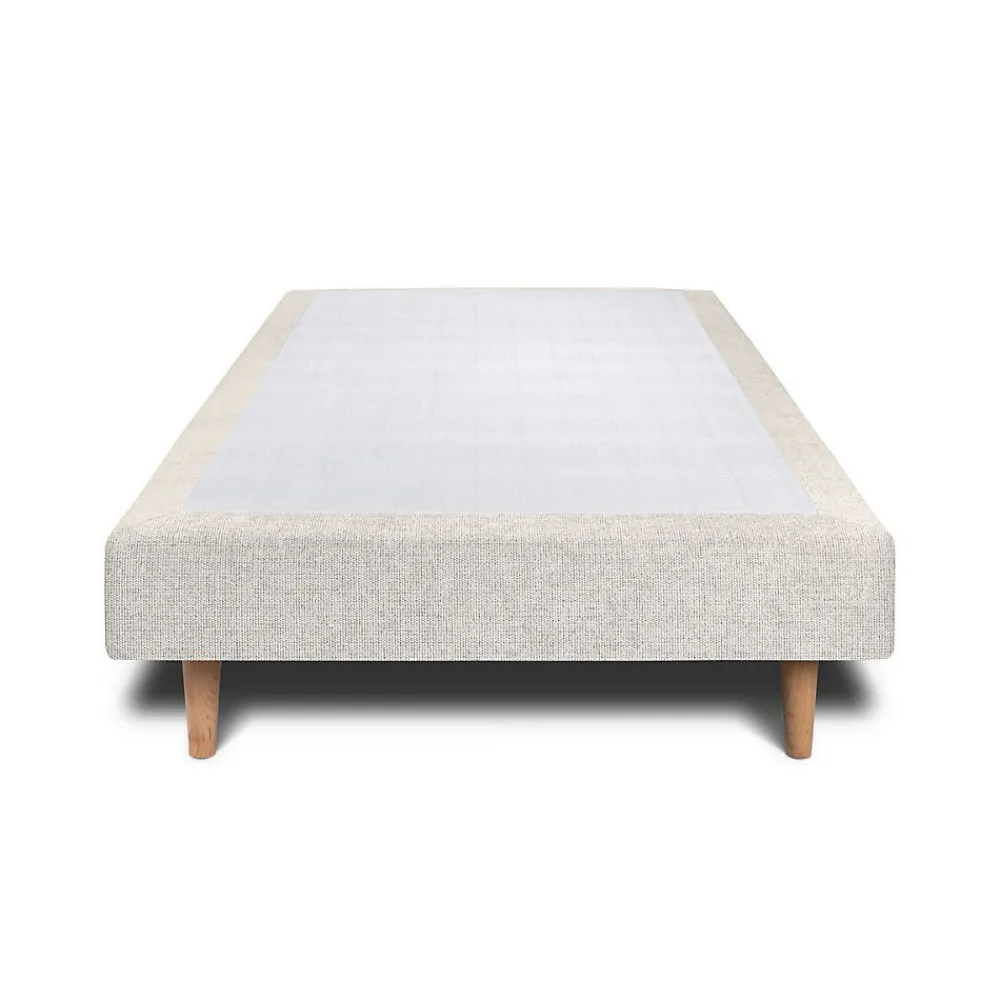 Sommier Tapissier Tissu Beige clair 80x200 H29cm>Sommeil De Plomb Discount