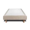Sommier Tapissier Tissu Beige brun 100x200 H35cm>Sommeil De Plomb Outlet
