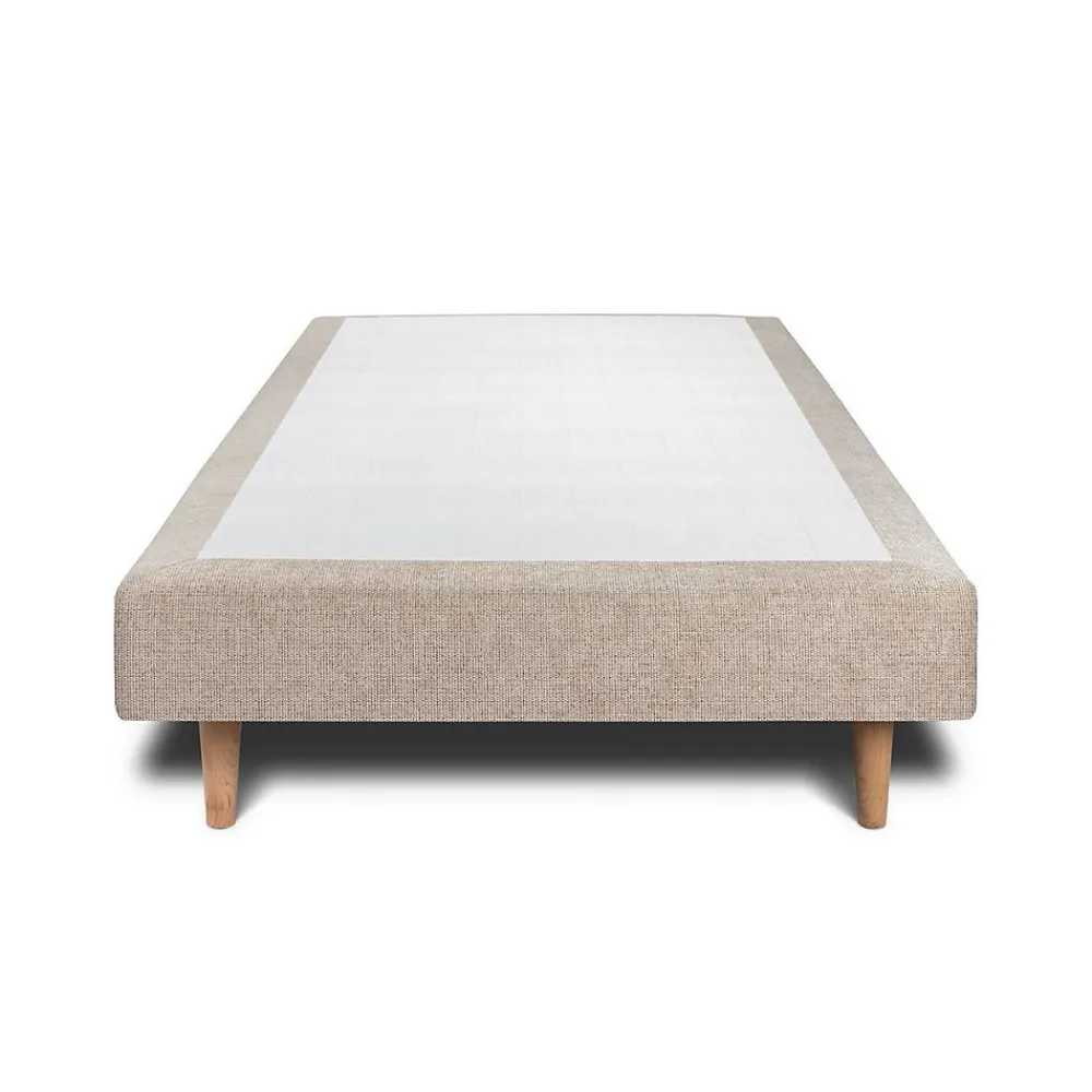 Sommeil De Plomb Sommier Tapissier Tissu Beige brun 90x200 H35cm* Sommier