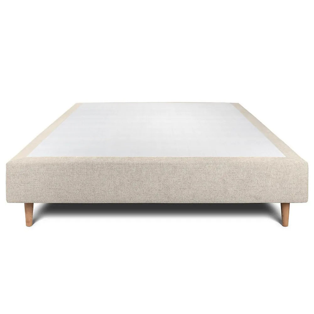 Sommeil De Plomb Sommier Tapissier Tissu Beige clair 150x190 H35cm* Sommier