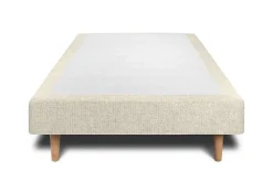 Sommier Tapissier Tissu Beige clair 100x200 H29cm><noscript><img width=