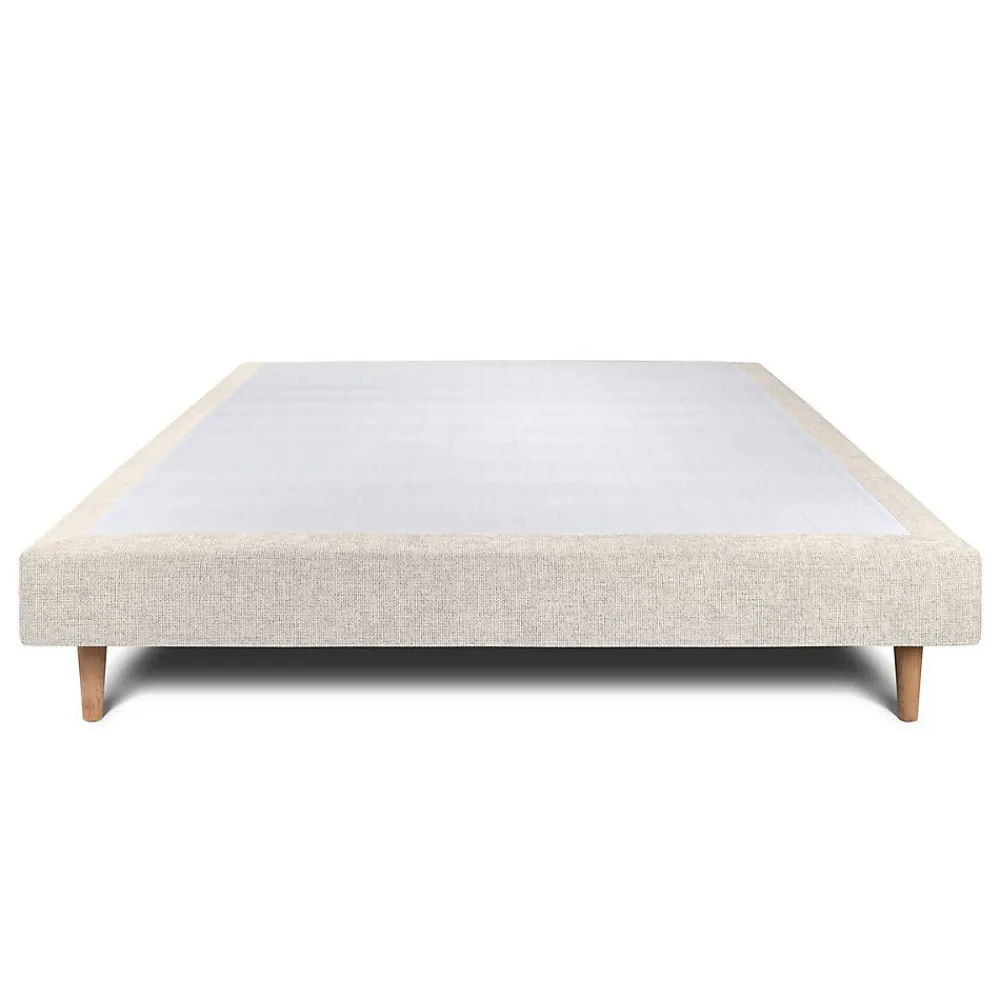 Sommier Tapissier Tissu Beige clair 135x190 H29cm>Sommeil De Plomb New