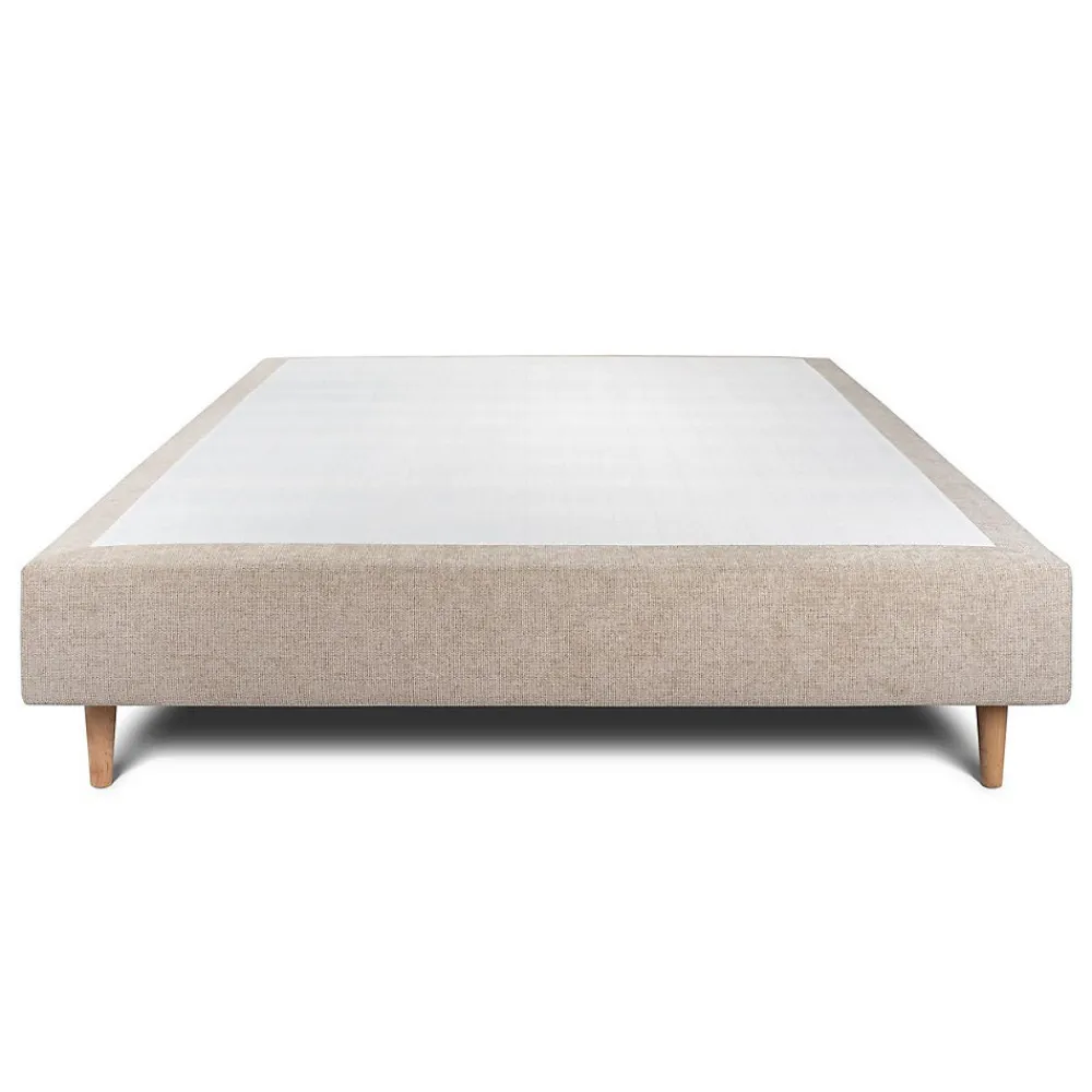 Sommier Tapissier Tissu Beige brun 140x190 H35cm>Sommeil De Plomb