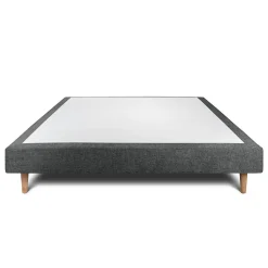 Sommier Tapissier Tissu Gris anthracite 150x200 H29cm><noscript><img width=