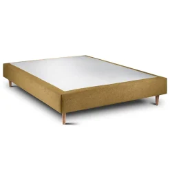 Sommeil De Plomb Sommier Tapissier Tissu Jaune 150x190 H35cm* Sommier