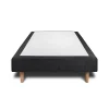 Sommeil De Plomb Sommier Tapissier Tissu Noir 90x200 H29cm* Sommier