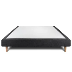 Sommeil De Plomb Sommier Tapissier Tissu Noir 150x190 H29cm* Sommier