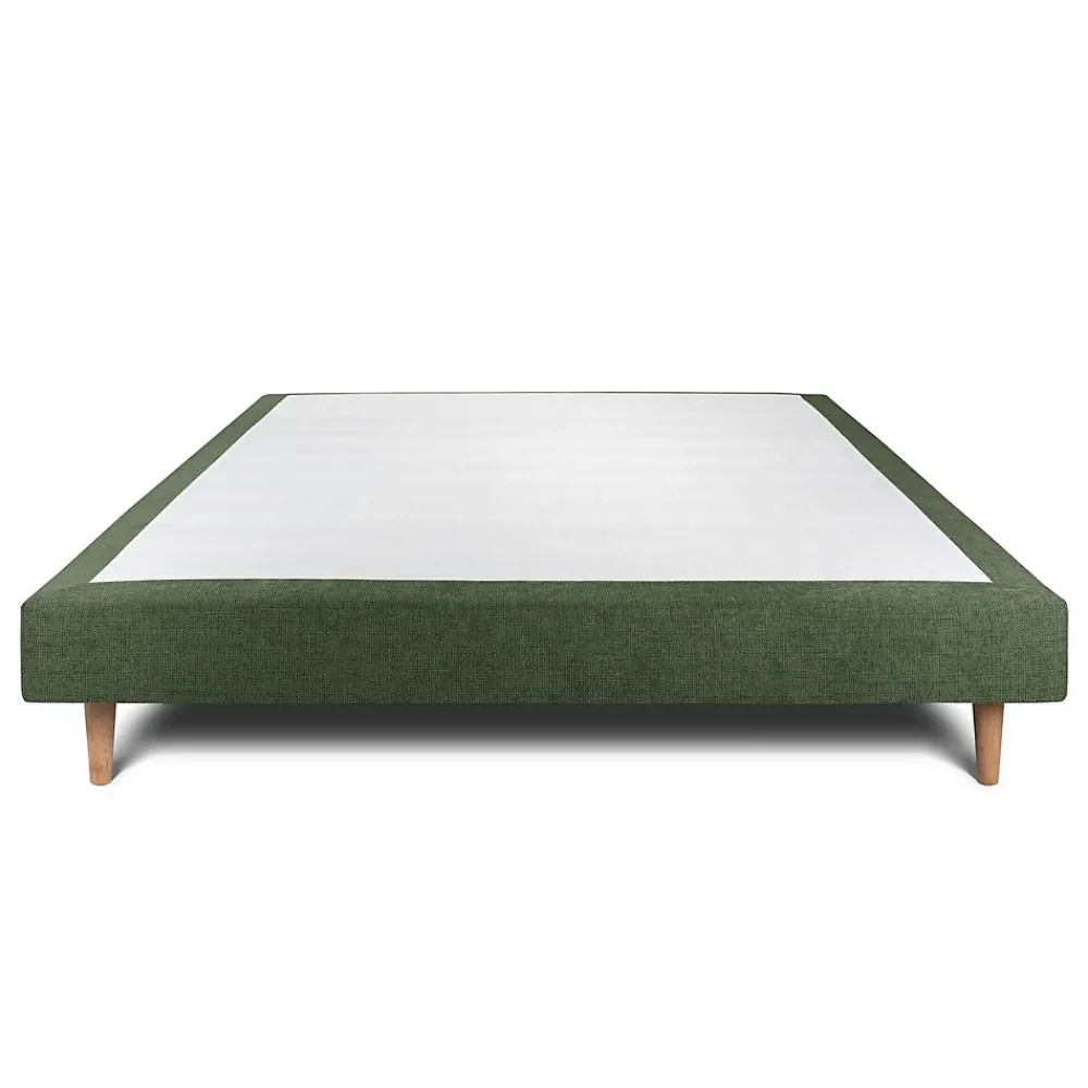 Sommeil De Plomb Sommier Tapissier Tissu Vert 135x190 H29cm* Sommier