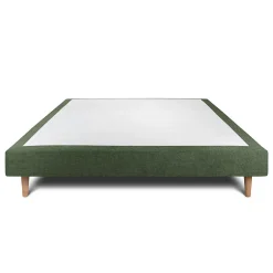Sommier Tapissier Tissu Vert 140x200 H29cm><noscript><img width=