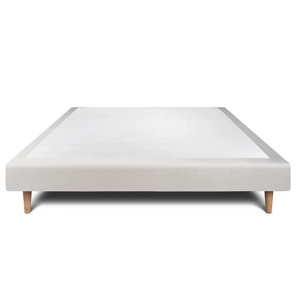 Sommeil De Plomb Sommier Tapissier Velours Gris clair 140x190 H29cm* Sommier